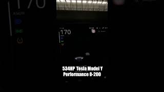 TESLA MODEL Y PERFORMANCE 0200 KMH ACCELERATION [upl. by Llerdnod]