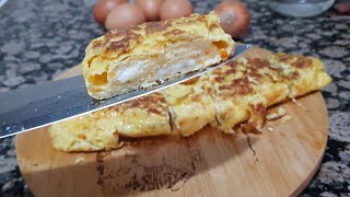 Cheesy roll omelette Breakfast Recipe foryou recipe omelette egg breakfast [upl. by Bradeord172]