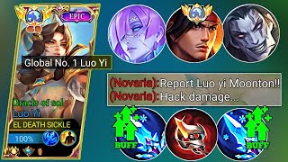 HARD MATCH TOP 1 LUO YI SOLO RANK IN MYTHICAL GLORY VS NEW HERO NOVARIA  LUO YI BEST BUILD  MLBB [upl. by Jarus826]