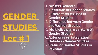 Gender Studies Lecture  1 CSS Syllabuswise genderstudies [upl. by Eidde]