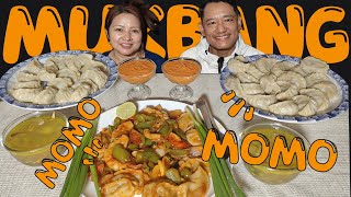 MOMO PORK chilly momo pork rib soup  MoMo  NEPALI MUKBANG [upl. by Ahsea]