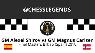 GM Alexei Shirov vs GM Magnus Carlsen Final Masters Bilbao Spain 2010 [upl. by Akemhs]