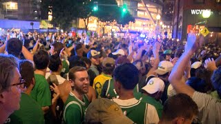 Heres how Boston Celtics fans celebrated after NBA Championship [upl. by Down]