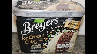 Breyers Ice Cream Cake with Chocolatey Crunchies Ice Cream Review [upl. by Carleen]