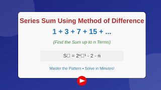 Finding the Sum of 1  3  7  15   up to n Terms  Method of Difference Explained  Sequence [upl. by Ohcamac]