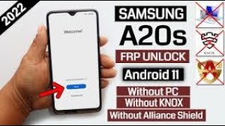 Samsung A20s FRP Bypass new technique [upl. by Hakeem]