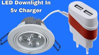 How Repair LED ceiling Light With Mobile Charger  LED Downlight Repair Mobile Charger [upl. by Amlas]