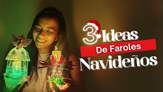 🕯 3 FAROLES NAVIDEÑOS con BOTELLAS DE PLASTICO ¡Hazlo Tú Mismo para el Día de las Velitas [upl. by Aicnelev]