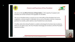 Powers and responsibilities of Vice President [upl. by Akeinahs428]