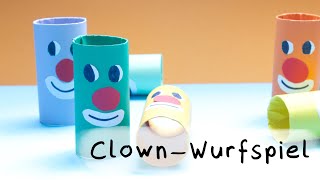 Einfaches ClownWurfspiel für Kinder zu Karneval  Basteln mit Kindern [upl. by Llecrup]