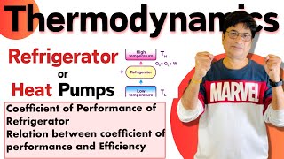 Refrigerator or Heat Pump Class 11 Physics Thermodynamics Relation between Performance amp Efficiency [upl. by Ajnos241]