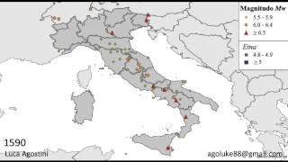 Terremoti in Italia dal 1000 al 2006 [upl. by Adniroc]