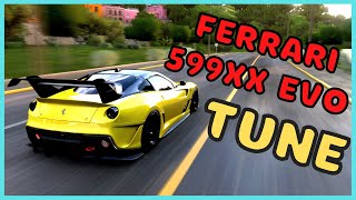 Fastest Drag Car Ferrari 599XX Evo Tune Forza Horizon 5  Fh5 Ferrari 599XX Complete Tune 445 KMH [upl. by Cosme]