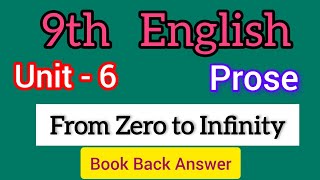 9th English unit 6 prose From Zero to Infinity book back answer [upl. by Tychonn850]