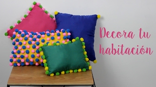 COJINES DECORATIVOS  COMO HACER COJINES PARA DECORAR TU HABITACION  Hablobajito [upl. by Enelear]