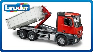 Bruder Toys MB Arocs Truck with RollOffContainer 03622 [upl. by Ydnil19]