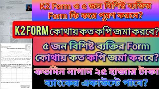 কন্যাশ্রী প্রকল্পের K2 Form এবং 5 জন বিশিষ্ট ব্যক্তির ফর্ম কি করে পূরণ করবে কি কি নথিপত্র জমা করবে [upl. by Keeler]