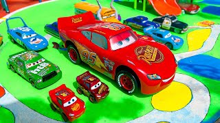 Looking for Disney Pixar Cars On the Rocky Road Lightning McQueen Mater Dinoco McQueen Mack [upl. by Coniah101]