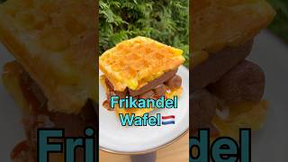 Frietwafel  Del🤤 lekker frikandel foodshorts holland [upl. by Nekcerb]