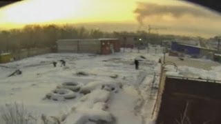 Russian meteor Meteor explodes in flash of brilliant light over Russian Urals scattering meteorites [upl. by Helbonnas]