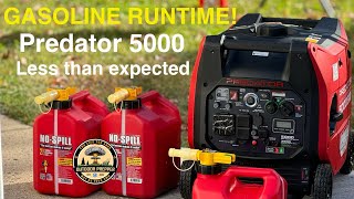 Predator 5000 Gasoline Runtime Test [upl. by Samul668]