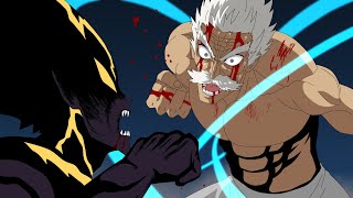 One punch man quotGAROU VS BANGquot full fight with subtitles  Fan animation [upl. by Karylin520]