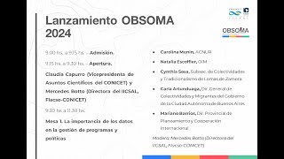 Relanzamiento OBSOMA La importancia de los datos en la gestión de programas y políticas [upl. by Crespo]