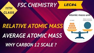 Relative atomic mass  Average atomic mass  atomic mass unit 11th class chemistry [upl. by Astrid456]