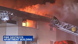 Cicero apartment building destroyed by raging fire dozens displaced [upl. by Sasha]