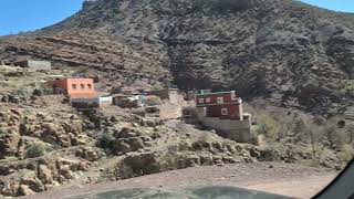 Driving down the N7 past a town damaged by the 2023 earthquake Atlas Mountains Morocco 20241020 [upl. by Onibla]