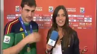 IKER CASILLAS KISSES SARA CARBONERO LIVE ON TV [upl. by Lynnelle223]