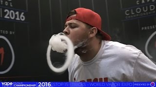 VC Cloud Championship 2016  World Vapor Expo  Vape Tricks [upl. by Aerb]