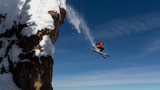 Skiing off CLIFF with GoPro  Cinematic Speed Riding Footage [upl. by Dorcy]