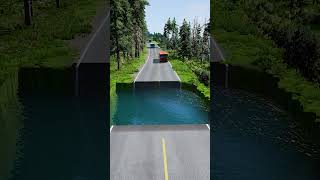 Bus vs huge water pit 33  carsvsrpothole beamngpotholes massivepotholes deepwaterbeamngdrive [upl. by Talia]