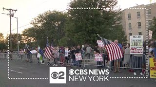 Dozens of protesters gather outside Staten Island asylum seeker shelter [upl. by Bobby]