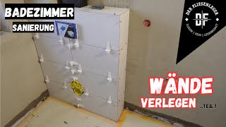 BADEZIMMER SANIERUNG  WANDFLIESEN verlegen Teil 1 [upl. by Yerffoej115]