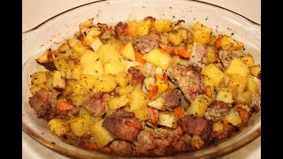 Картошка с Мясом в Духовке Простой рецепт Очень Вкусного картофеля с Мясом в Духовке [upl. by Moffit]