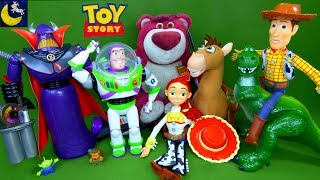 LOTS of NEW Toy Story Toys Villains Zurg Lotso Talking Woody Buzz Lightyear Unboxing Toy Video [upl. by Larue921]