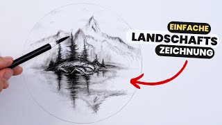 Landschaft Zeichnen für Anfänger zum Mitmachen [upl. by Langille]