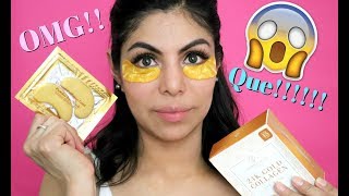 Probando Mascarilla para ojeras 24K GOLD COLAGENO Y ORO FUNCIONAN  FABIOLAG [upl. by Heyra]