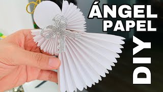 CÓMO HACER ÁNGEL DE PAPEL PARA NAVIDAD FÁCIL Y RÁPIDO DECORACIONES NAVIDEÑAS FÁCILES DIY NAVIDAD [upl. by Hsekar]