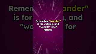 Do you know the difference between quotWanderquot vs quotWonderquotenglish learning vocabulary beginners [upl. by Terry582]