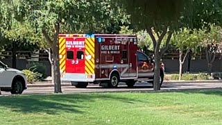 Queen Creek Fire amp Medical Department In Route Code 3 Borrowing A Gilbert Medic Ambulance In QC AZ￼ [upl. by Winebaum]