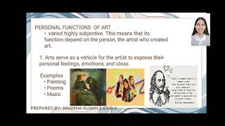 FUNCTIONS OF ART G3CHAPTER 4 [upl. by Asiel]