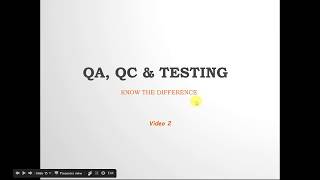 V2 QA ampQC or verification and validation [upl. by Idnic366]