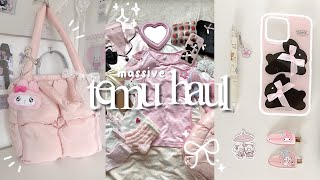 HUGE TEMU HAUL 🎀  cute accessories stationery clothes [upl. by Amand27]