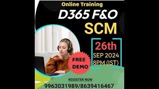 D365 FampO SCM Functional Training FREE DEMO [upl. by Avah719]