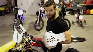 How to install skid plate and case saver on Suzuki RMZ 450 Dirt bike mods [upl. by Amak]