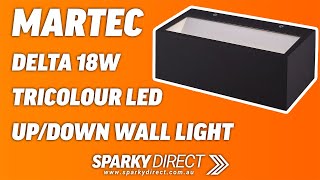 Martec MLXD34518M  Delta 18W Tricolour LED UpDown Wall Light  Black [upl. by Arakaj599]