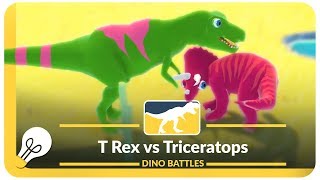 T Rex vs Triceratops  Parkasaurus Battle [upl. by Nwahsed]